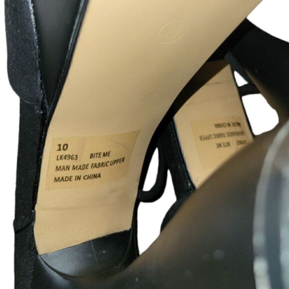 Black Bite Me Platform Tie Up Lace Up Heels 10 - Picture 7 of 9